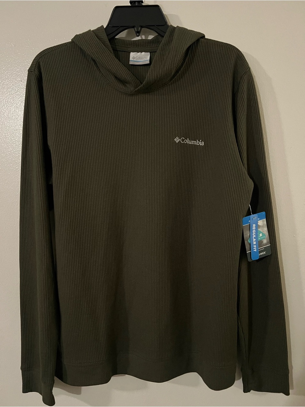 Columbia Men's Olive Green Hooded Thermal Sweater